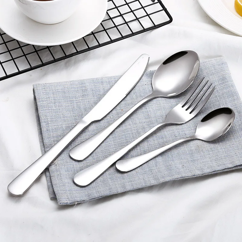 Cutlery Knives Sets Blue Tableware Set Stainless Steel Cutlery Portable Silverware Kits Forks Knives Spoons Set