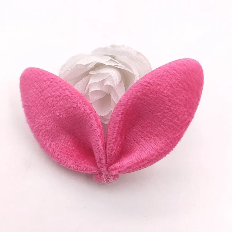 50Pcs 7*6CM Felt Rabbit Ear Applique For DIY Clothes Shoes Hat Headwear Clips Crafts Decor Patches