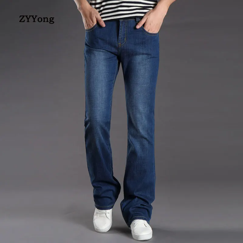 ZYYong Men's Flare Jeans Boot Cut Out Boot Cut Jeans Male Leg Fit Classic Classic Jean Flare Retro Jeans Casual Men's Trousers
