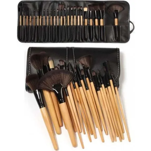 Izla Bamboe Make-Up Borstel Set-Professionele Tas 24 Stuk