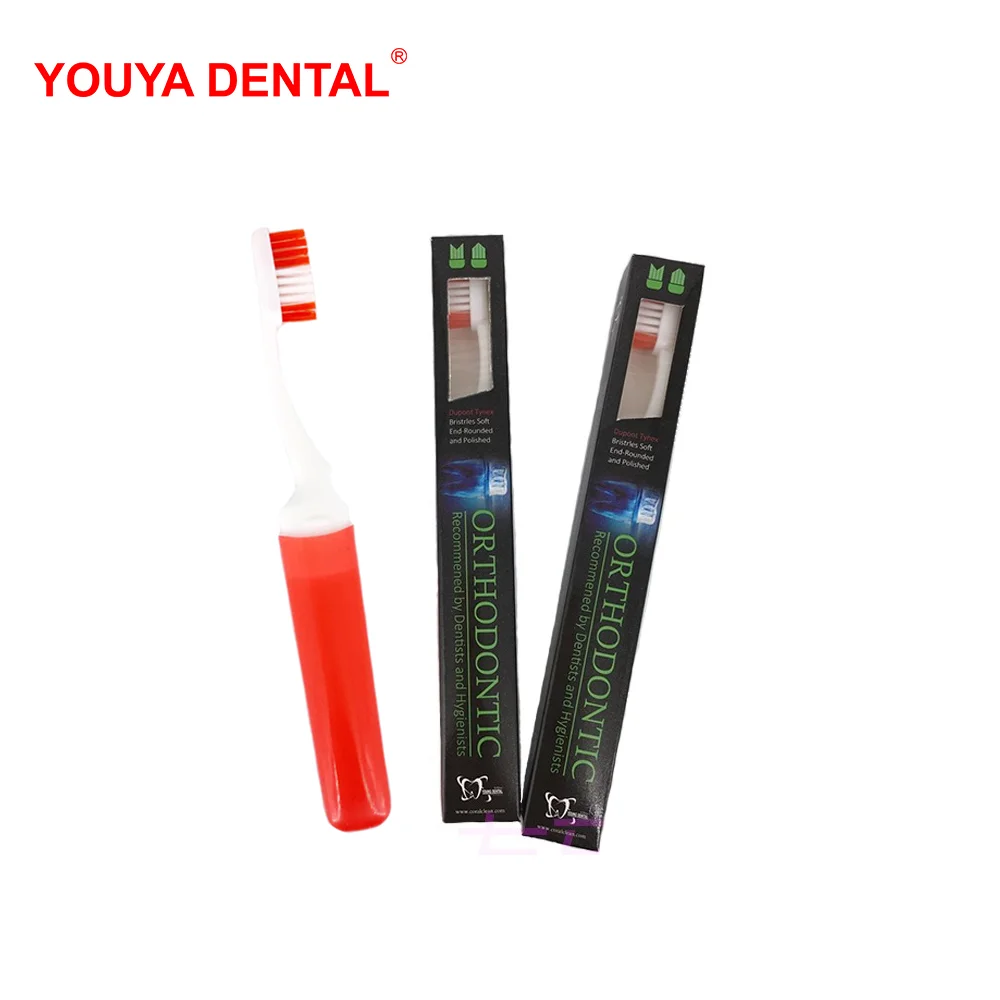 2 pçs/lote Escovas De Limpeza da escova de Dente Escova de Dentes escova de Dentes De Viagem Dobrável Portátil Criativo Com Tampa Anti-Pó Dental Oral Care