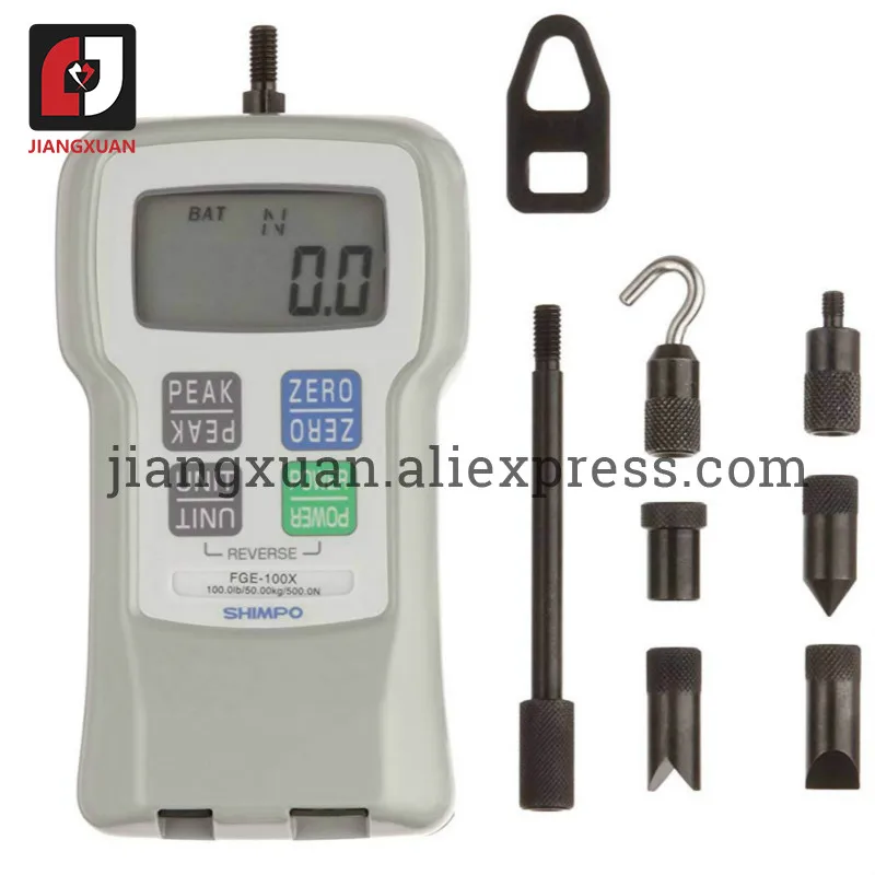 Shimpo FGE-100X LCD Digital Force Gauge 0.1 lbs Graduation 100 lbs Range