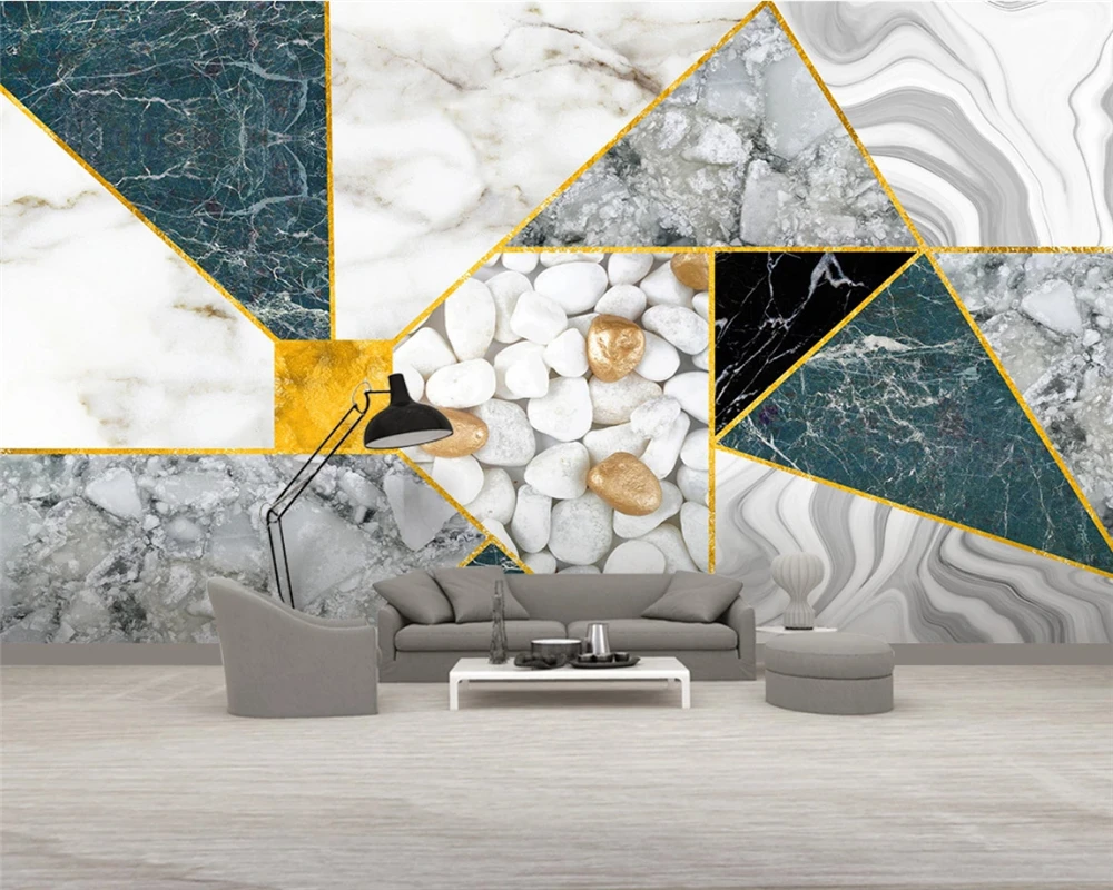 beibehang Custom modern minimalist creative abstract geometric marble jazz white background wallpaper wall papers home decor