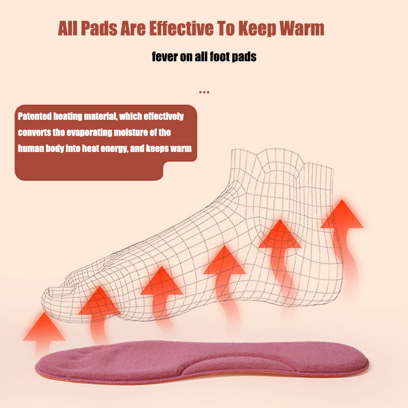 Winter Warm Insoles for Sports Shoes Self Heated Socks Sole Arch Support Orthopedic Insoles for Plantar Fasciitis Foot Warmer