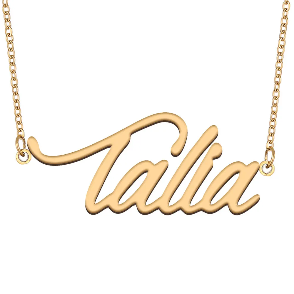 

Talia Name Necklace for Women Personalized Stainless Steel Jewelry Gold color Nameplate Pendant Femme Mother Girlfriend Gift