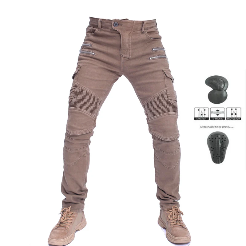 

Motopants Motorcycle Pants Men Moto Jeans Riding Off-road Trousers Motocross Pants Zipper Design With Protective Gear