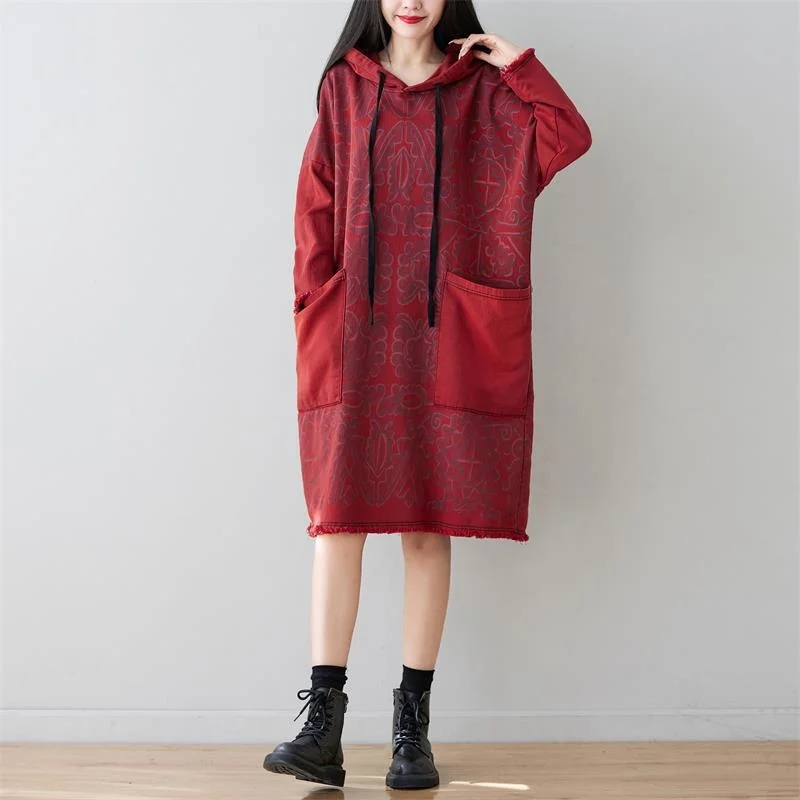 Max LuLu Women New Fashion Loose Vintage Vestidos 2021 Winter Korean Style Hooded Design Casual Denim Dress Street Long Dresses