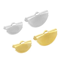 10pcs/lot stainless steel Crimps End Caps For Tassel Leather Cord End Fastener Connectors Clasps high quality Jewelry Making