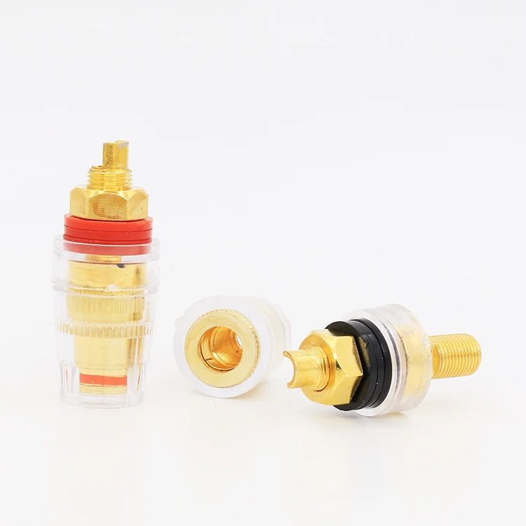 Audiocrast BP004 Trong Suốt Viền Mạ Vàng 5Mm 5 Cách Liên Kết Bài Ngắn Ren Thiết Bị Đầu Cuối Cho Loa CD Âm Thanh đắc