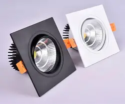 Led Spot Tavan Lambası Gömme LED COB Downlight Kısılabilir 220V 110V Tek, çift kare Led Spot Işık