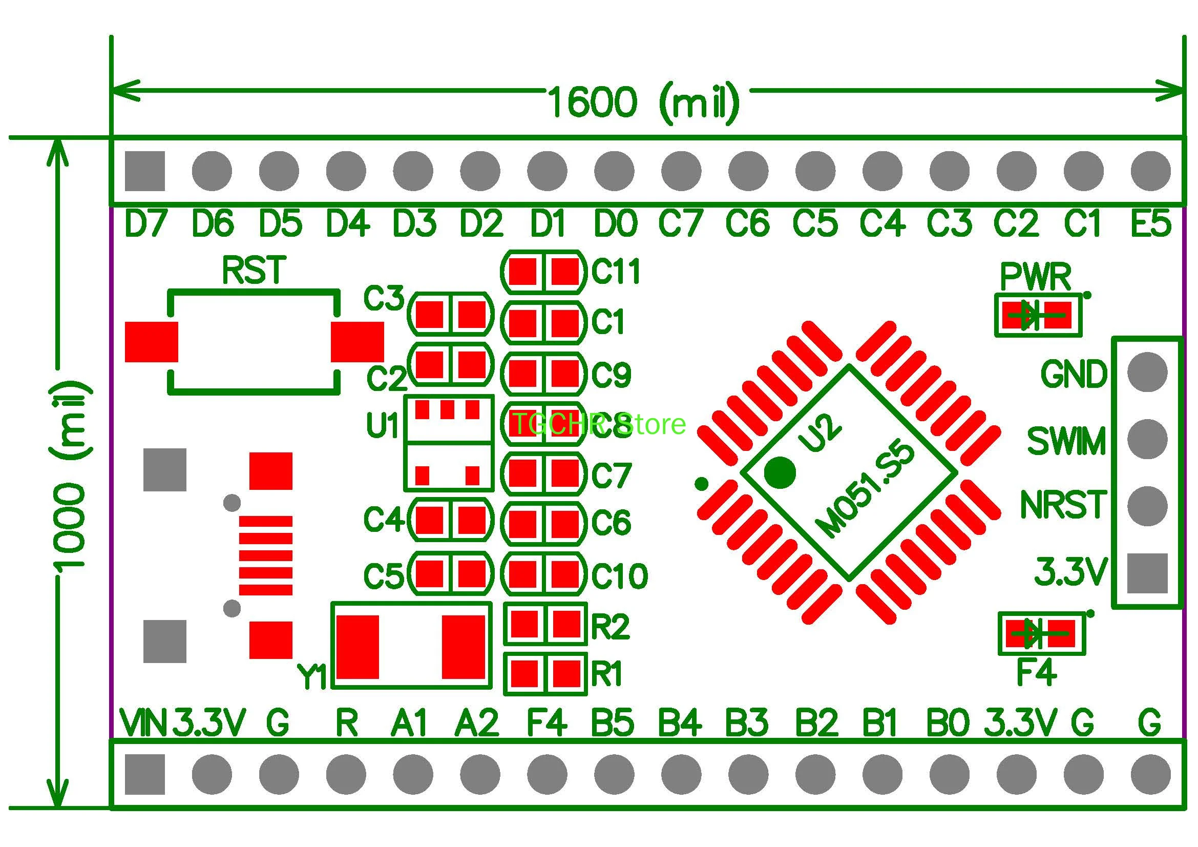 STM8S903K3T6 الأساسية مجلس Lqfp32 الحد الأدنى لنظام S003 منتج جديد تقييم وتطوير مجلس الإلكترونية