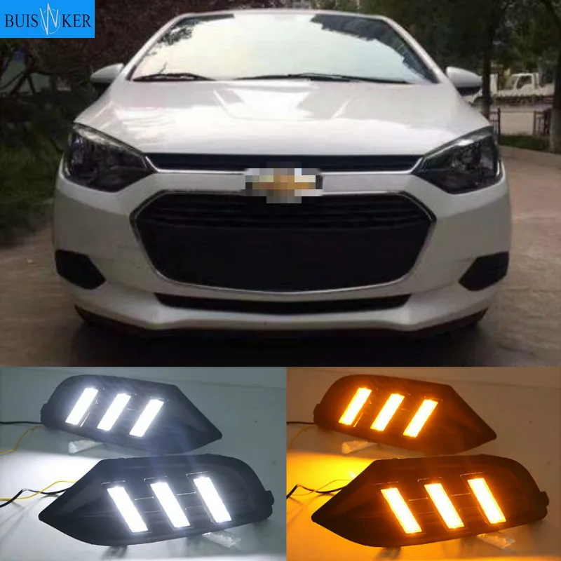 

1 Set Car LED DRL Light Daytime Running Light Daylight With Turn Signal Lamp For Chevrolet Chevy AVEO RV Sonic 2016-2018