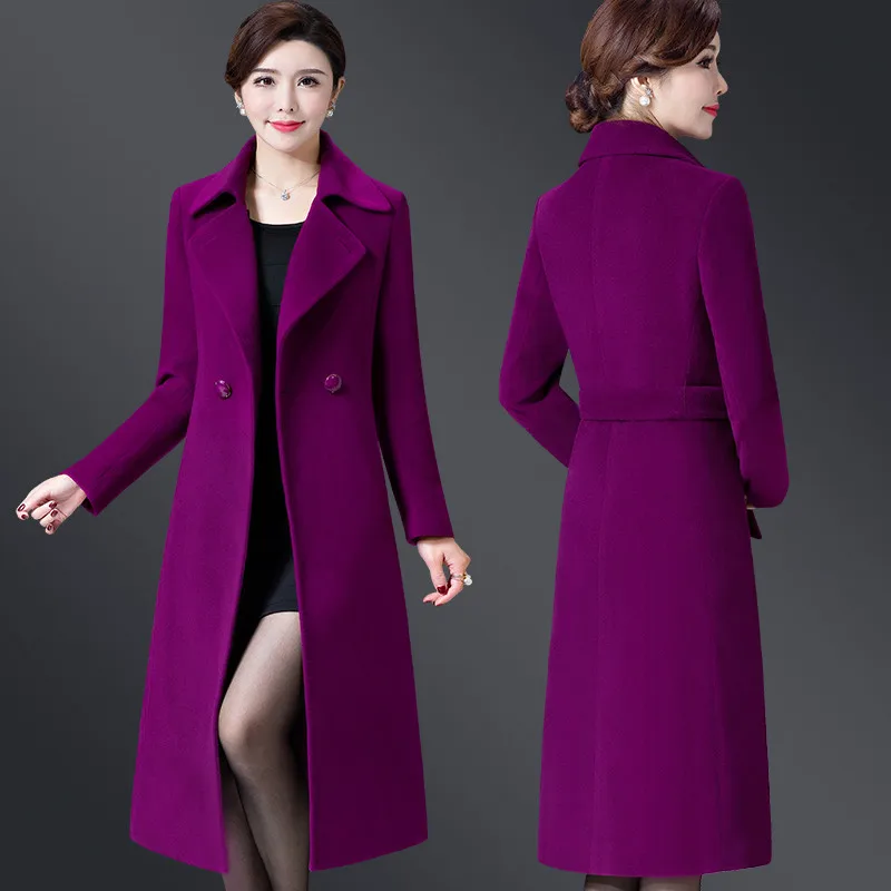 Cappotto di lana da donna 2024 autunno inverno giacca elegante cappotto lungo giacca femminile miscele di lana cappotto Abrigos Mujer di alta qualità