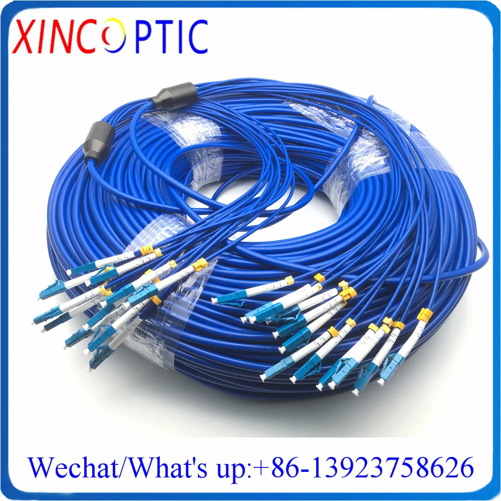 

250Mts 12Core Singlemode Armored Patch Cord 12C 250M SM G652D PVC Blue Jacket SC LC FC ST 12Fibers Optic Jumper Cable Connector