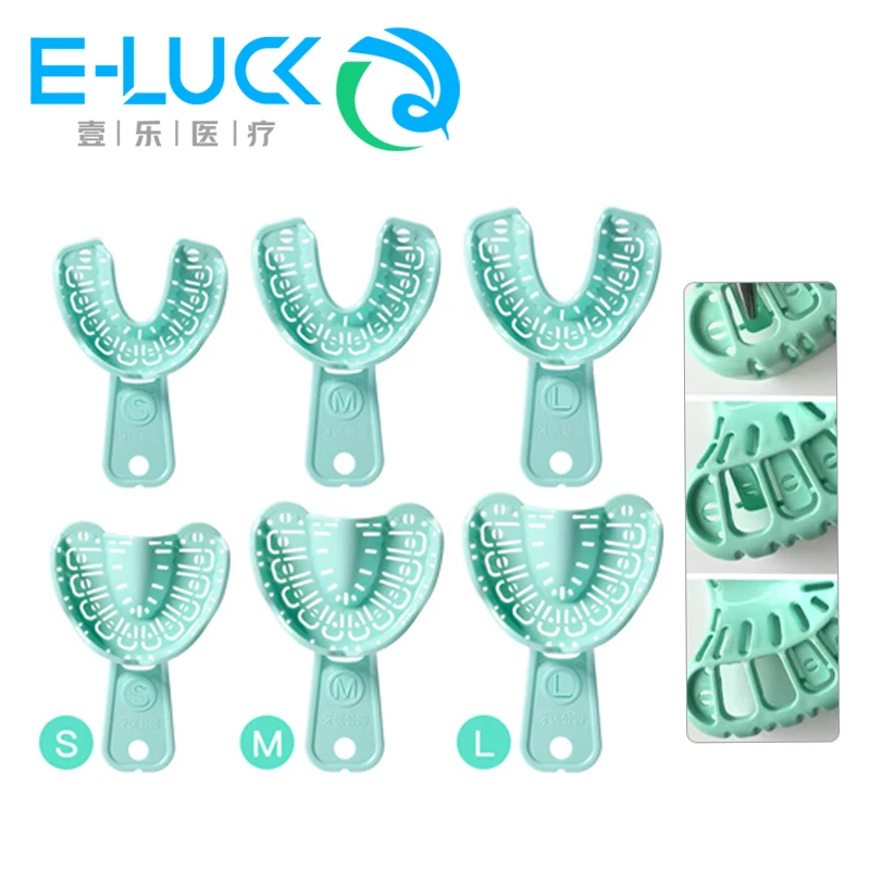 

6pcs Dental Implant Impression Plastic Tray Dentistry Disposable Dental Tray Upper Lower Orthodontic Dentist Materials
