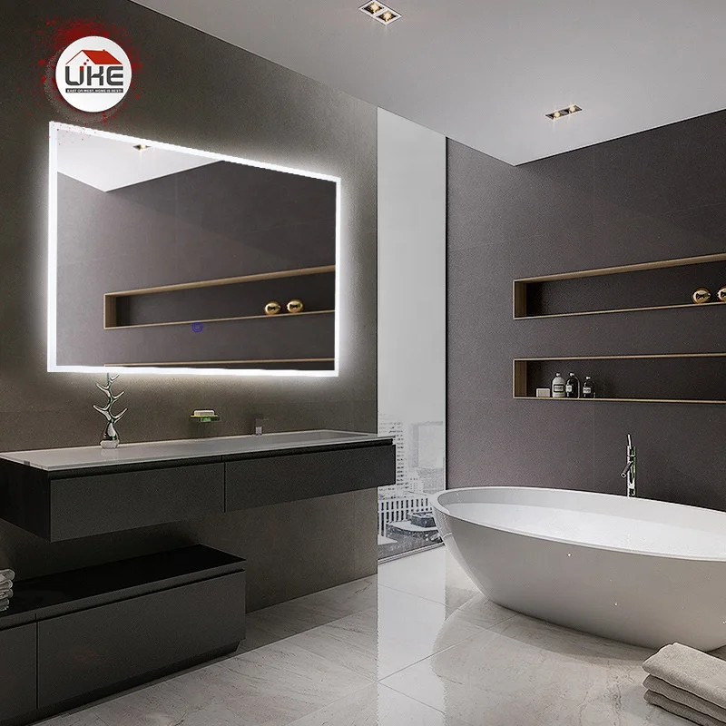 Custom Smart Rectangular Bathroom Mirror With LED light WiFi Multi-Function Intelligent High Quality Refection Bathroom Mirror