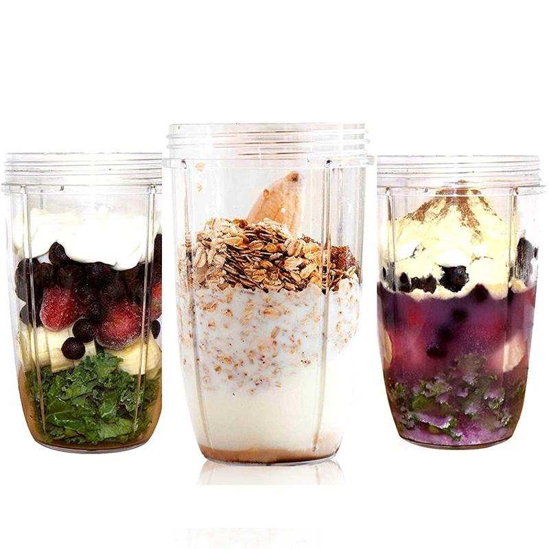 32Oz Replacement Cups with Flip Top to Go Lid for NutriBullet 600W and Pro 900W Blender (2 Pack)