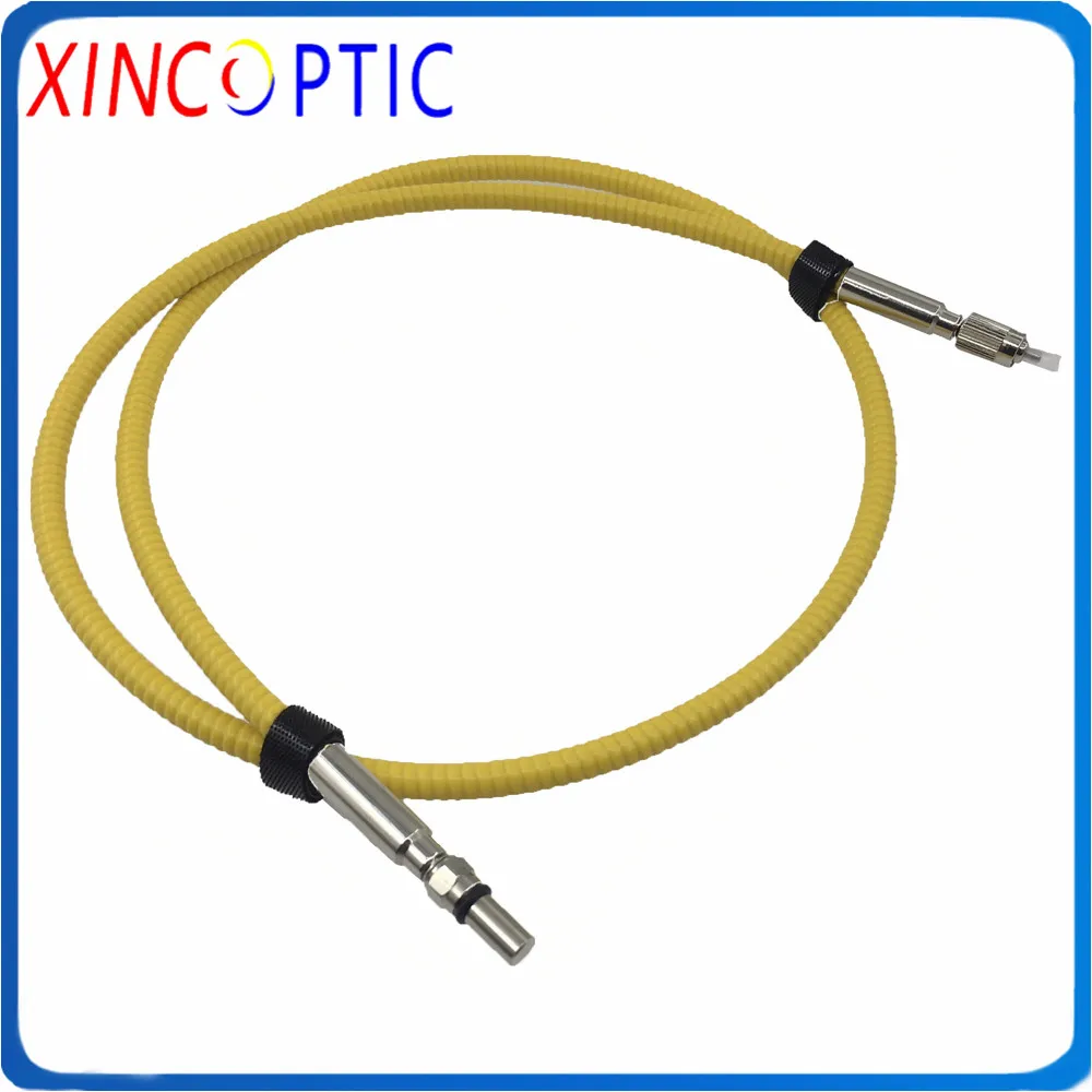 SMA-FC/SMA SUH800um Multimode Quarts Fiber Metal Ferrule,200-1100nm,0.22NA,1/2/3M,7.0mm Yellow Armored Silica Fiber Patch Cord