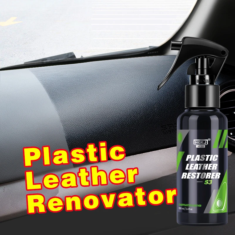 Renovador de Plasticos Para Automovil Panel de instrumentos de cera, agente restaurador de plástico S3 de 100ml, para Interior de coche, esmalte de