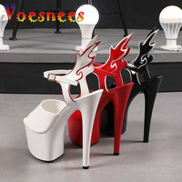 2022 Women Sandals Sexy Platform Nightclub Striptease Shoes Flame Modeling Design 16.5CM Gladiator Female Party Super High Heels