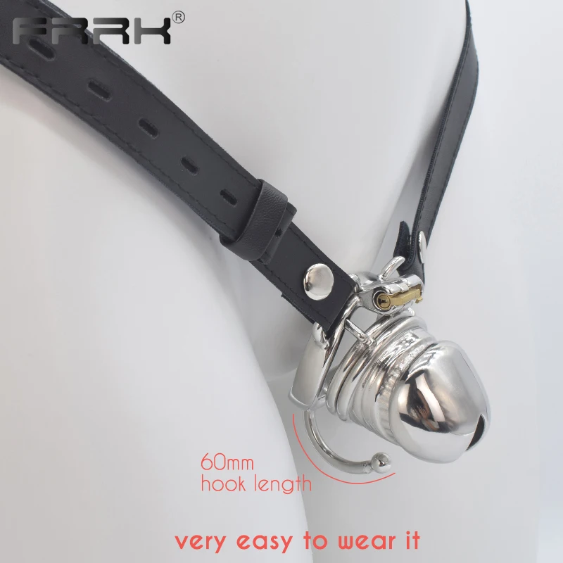 FRRK Strapon Cock Cage with Male Chastity Belt for Her to Control Couple Penis Ring BDSM Sexules Toys Adult Supplies Sex Shop