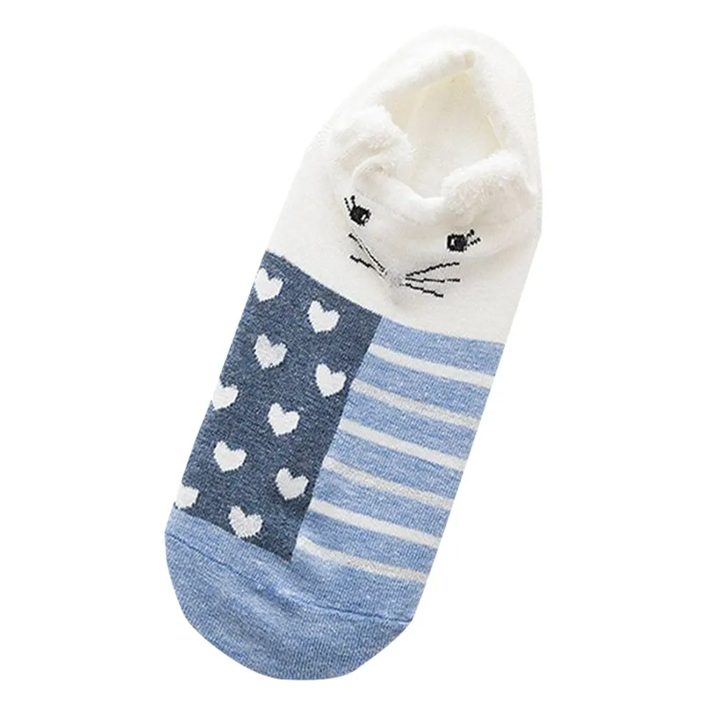 

Cute Women Socks With Ear Puppy Cat Pattern Floor Socks Cotton Blends Female Girl s Ankel Low Floor Socks Meias Mulheres