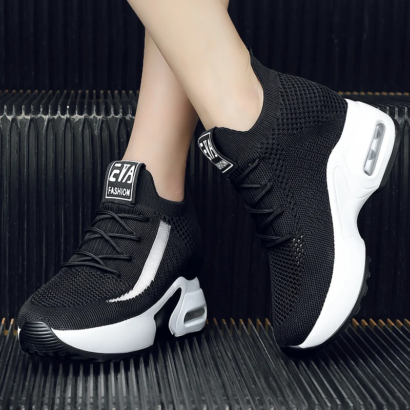 

Spring Women Flats Loafers Hidden Heel Shoes Genuine Flats Female Shoes Lace Up Loafers Casual Slip-on Walking Shoes Woman