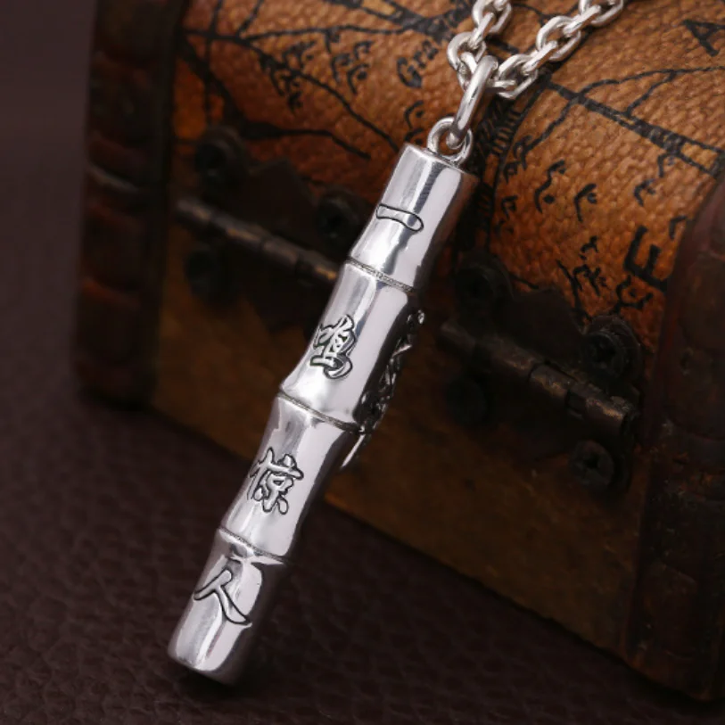 S990 Sterling SIlver Crative Blockbuster Whistle Necklace Pendant Real Silver Ideas Whistle Necklace Pendant for Men and Women