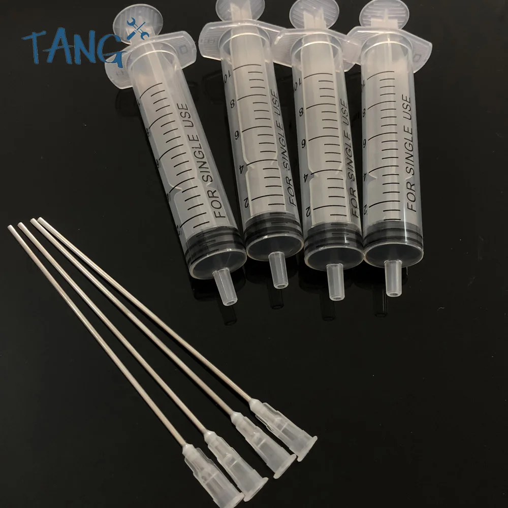 4PCS Ink Refill Tool 10ml Syringe With Blunt Needle For EPSON Canon HP Brother CISS Tank Refillable Cartridge Refilling Ink Kit
