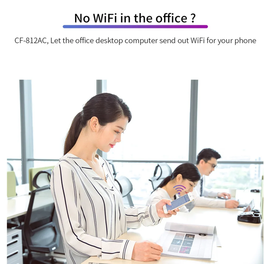 GRWIBEOU CF-812AC Mini USB 3.0 Không Dây Mạng Ethernet 1300Mbps Phát WiFi Adapter Thu 2.4/5.8 GHz Dual ban Nhạc