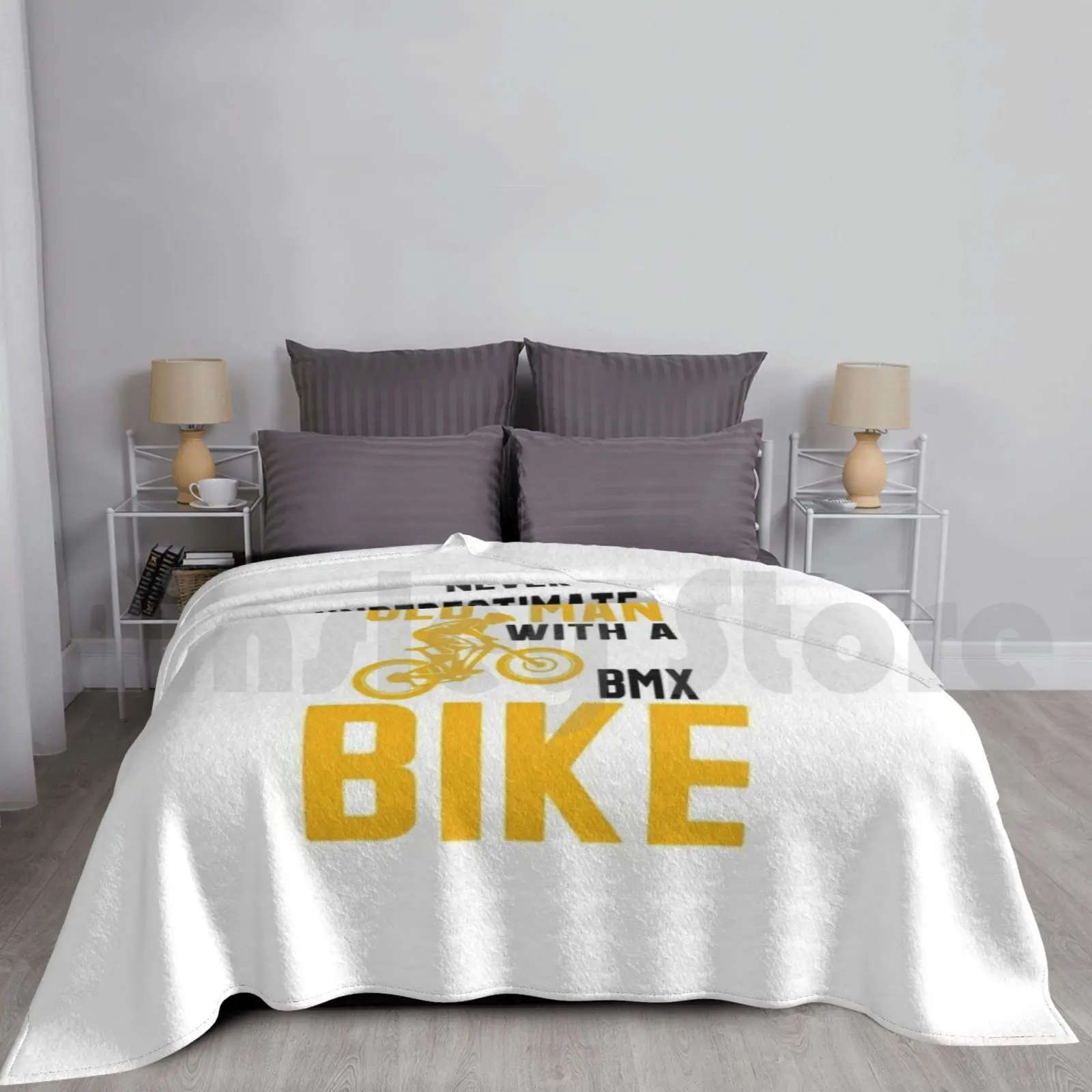 Nunca subestimes a un anciano con una manta de bicicleta Bmx para sofá cama viaje Bmx Bmx conductor Bmx trucos Bmx diseño
