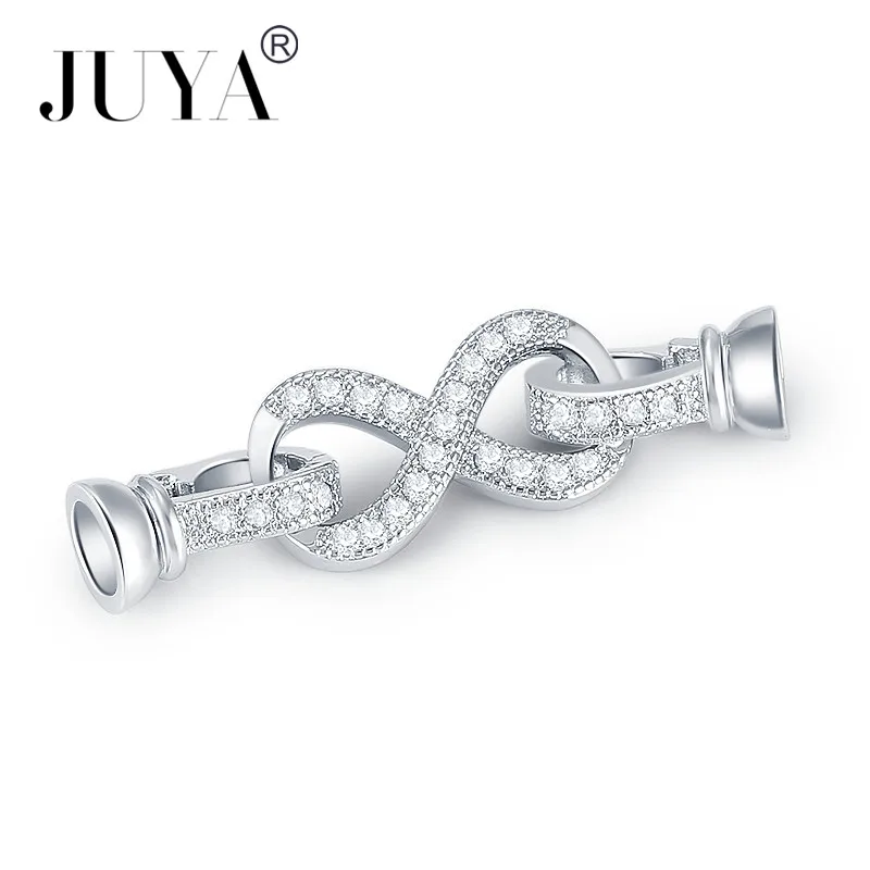 

JUYA Jewelry Findings Accessories Cubic Zirconia Fastener Clasps Supplies DIY Connectors For Bracelets Necklaces Jewelry Making