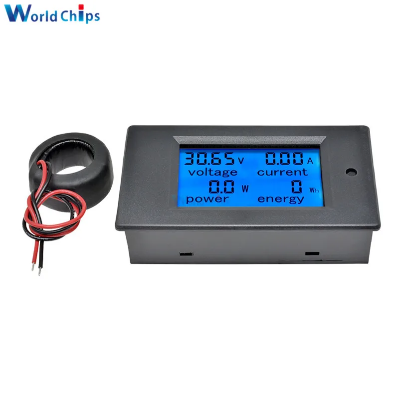 4 in 1 Digital Voltage Current Power Energy Meter Detector Large LCD Screen Display DC Voltmeter Ammeter