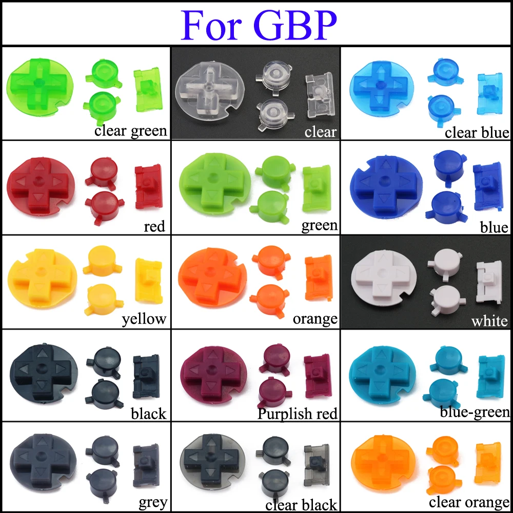 YuXi 15 Colors AB Buttons Keyboards for Gameboy Pocket For Gameboy On Off for GBP D Pads Power Buttons black Red blue green