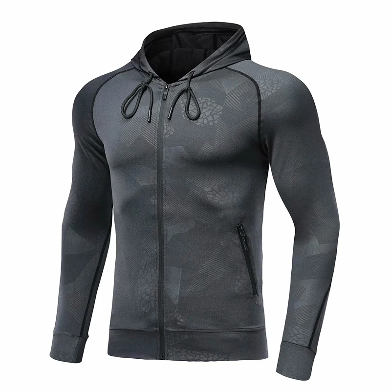 

Men Camouflage Tops Running Jacket Sport Fitness Long Sleeves Hooded Tight Gym Soccer Basketball Outdoor Training Jogging Hoodie