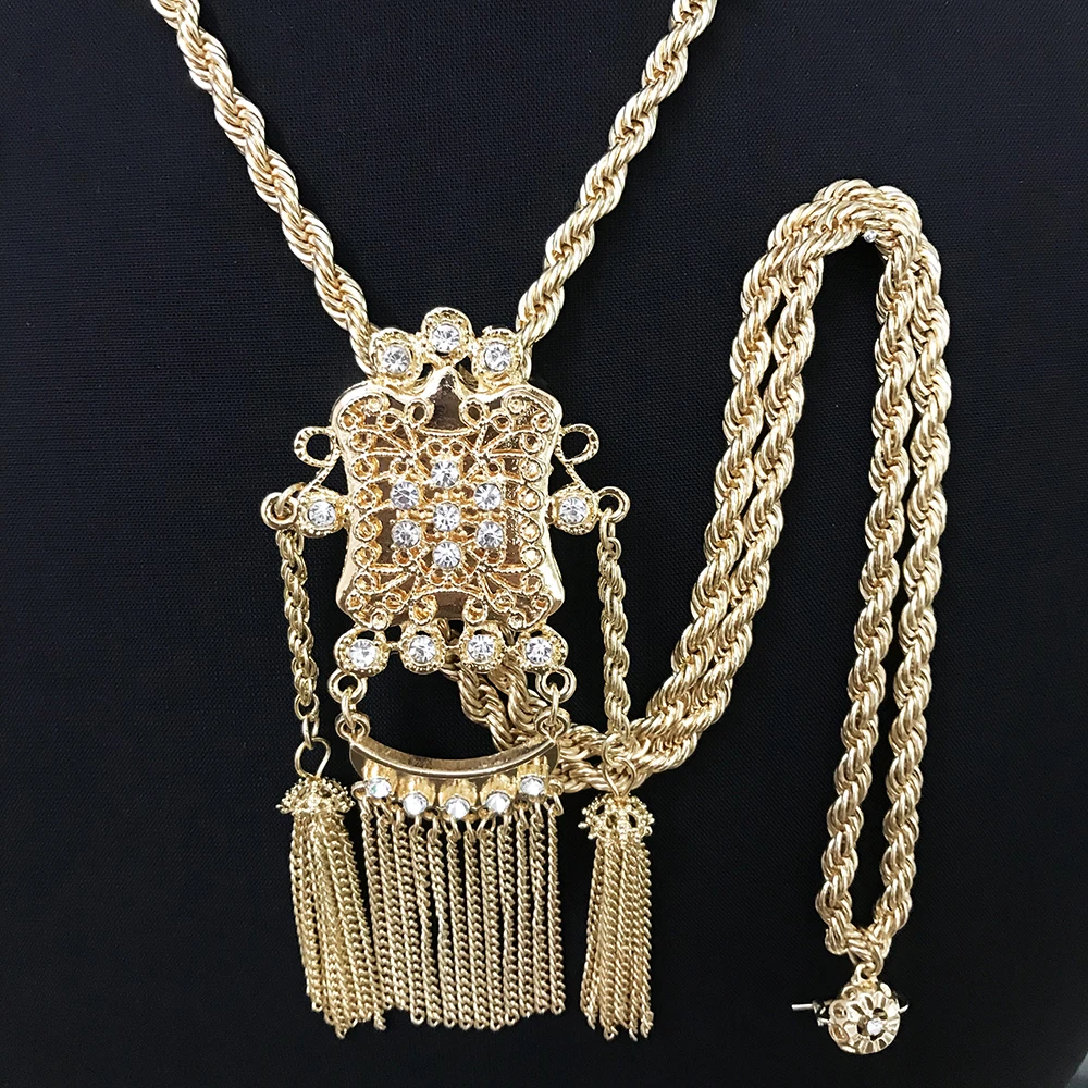 

Algerian Fringe Necklace For Women Bride Banquet Crystal Thick Chain