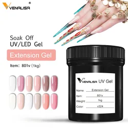 #801 CANNI 1KG Strong Builder Extension Gel French White 25 Colors Soak Off UV High Quality Venalisa Prolong Clear Building Gel