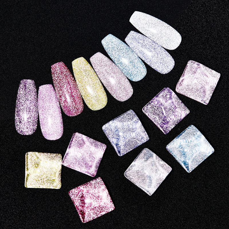 Mtssii 6Ml สะท้อนแสง Glitter เจลประกาย Auroras เลเซอร์เจลเล็บเล็บเจลเคลือบเงากึ่งถาวรฐานเสื้อ