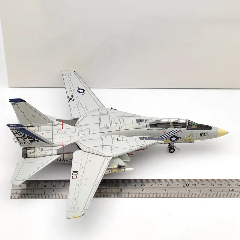 Diecast 1/72 F-14A VF-143 Tomcat Alloy Airplane Model 100with Base Alloy Aircraft for Collectible Souvenir Show Gift Toy