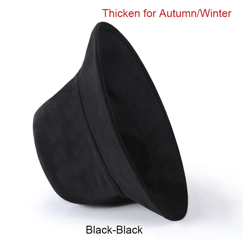 Double Sided Large Size Autumn Winter Panama Hats for Men Outdoor Sunscreen Warm Bucket Hat Male Basin Cap Sun Cap Fisherman Hat