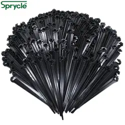 Sprycle 50-200X Tuin 1/4 Inch C-Type Haak Vaste Ondersteuning Houder Stakes Steel Fit 4/7Mm Slang watering Druppelbuis Kas