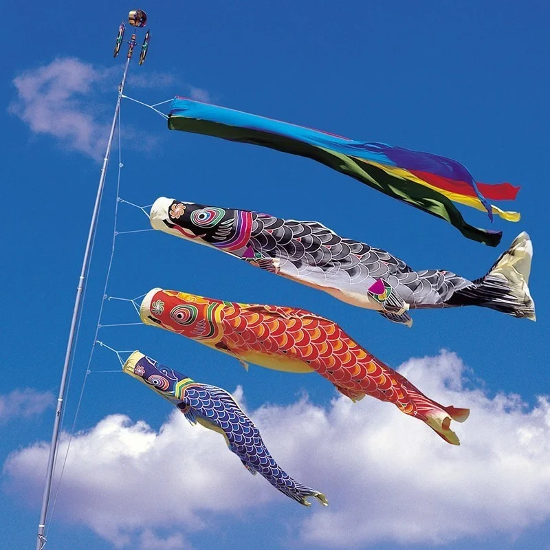 Koinobori Karpfen-Kletterfahnen Windsocken Koi Nobori Fisch-Drachen Kinder-Streamer Kinderzelt Konfetti-Flagge – Detail 1