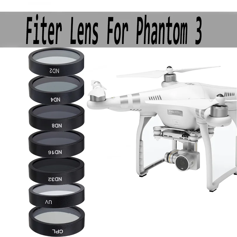 Filtro obiettivo per Phantom 3 UV CPL ND4 8 16 32 filtri per DJI Phantom 3 Standard/Advanced/SE/Pro 4K accessori per fotocamera cardanica