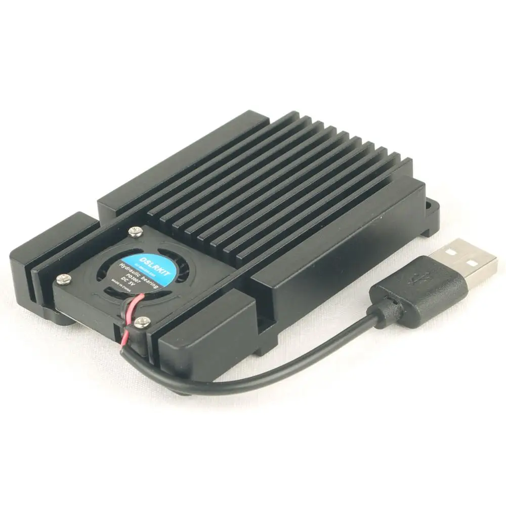 DSLRKIT-Base de refrigeración para Raspberry Pi 4B, disipador de calor de aluminio, ventilador Turbo silencioso, enfriador