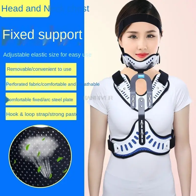 Comfortable and breathable head neck and thoracic orthopedic brace fixed brace adult cervical spine correction cervical brace