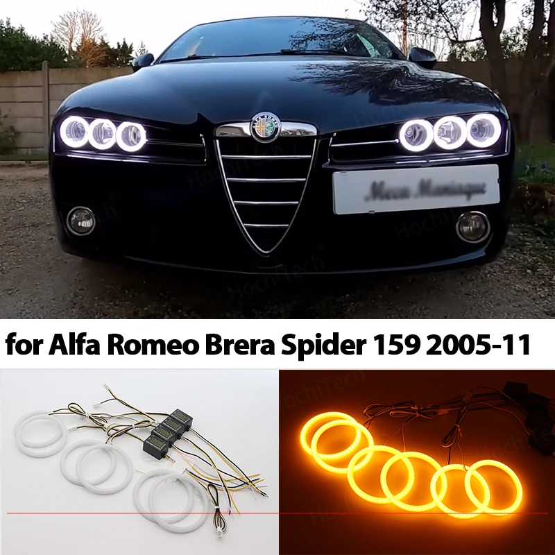 

Car Styling Day Light 6pcs Excellent Switchback for Alfa Romeo Brera Spider 159 2005-2011 Cotton LED Angel Eyes Halo Rings kit