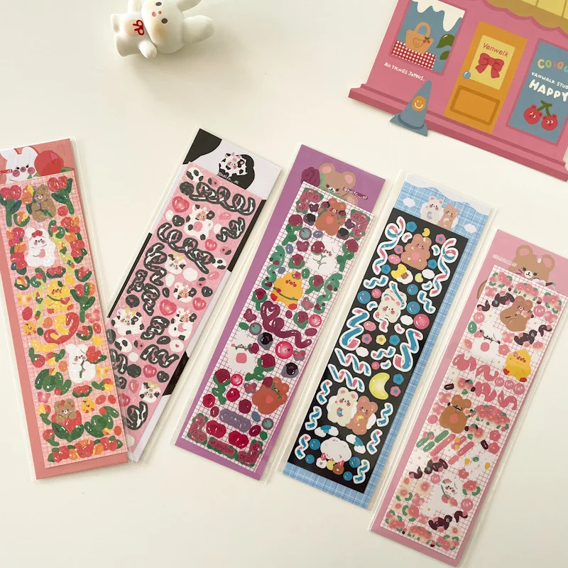 

Популярная Корейская Лазерная Лента с украшениями, 1 шт., ленточная наклейка в виде кролика, фотография для дневника «сделай сам», наклейка д...