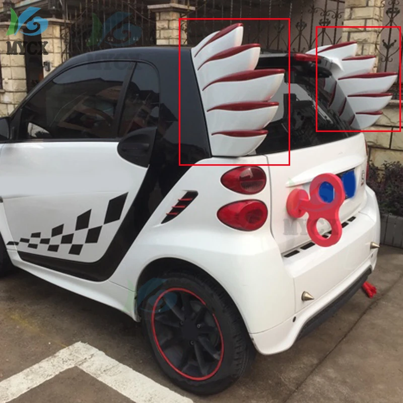 

Задний спойлер для ботинок Benz Smart Fortwo 2008 2009 2010 2011 2012 2013, серый спойлер из АБС-пластика для багажника