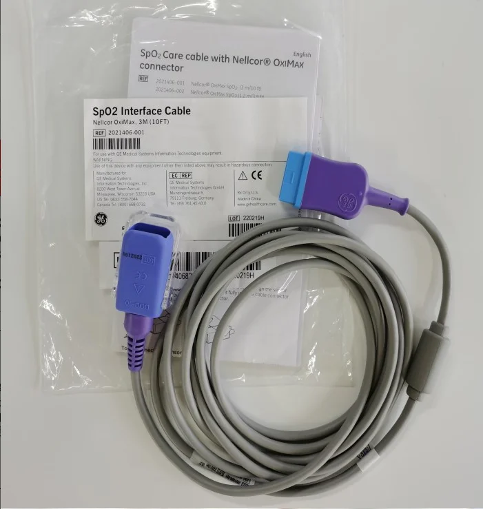 

GE Original SpO2 Interface Cable Nellcor OxiMax , 3M（10FT） REF：2021406-001