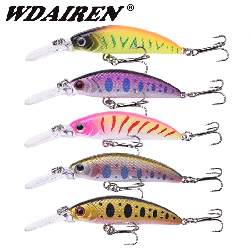 5pcs/Lot Mixed Colors Fishing Lure Set Hard Bait Mini Minnow Sinking Swing Crazy Wobblers Artificial Bionic Crankbait Tackle Kit